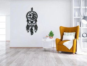 drevko Dekorácia na stenu Lapač snov Rozmer obrazu: 44,5 x 18,5 cm, Farba dekorácie: Čierna
