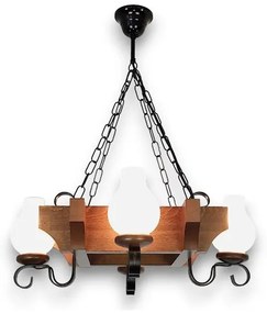 Brilagi - Luster na reťazi QUEEN 4xE14/40W/230V buk/orech