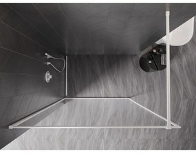 Mexen, Mexen Kioto-XF sprchová stena s rámom 50 x 202 cm, priehľadná 10 mm, biela - 800-050-104-20-00-X
