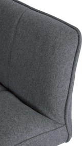 Barová stolička Damaso B - filc, čierny 4-nohý rám - Sivá