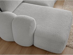 Svetlosivá rozkladacia/s úložným priestorom rohová pohovka z textílie buklé (ľavý roh/s leňoškou) Montaigne – Bobochic Paris