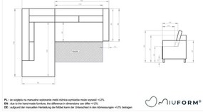 Tyrkysovomodrá zamatová rozkladacia rohová pohovka Miuform Stylish Stan L, ľavý roh