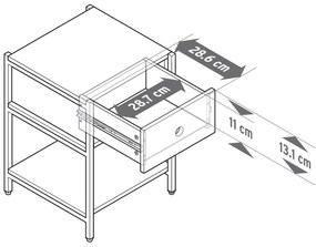 Nočný stolík »KLAAR« so zásuvkou