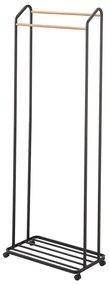 Čierny kovový pojazdný stojan na oblečenie Tower – YAMAZAKI