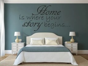 Nálepka na stenu nápis HOME IS WHERE YOUR STORY BEGINS 100 x 200 cm