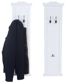 2x vešiaková stena s 3 vešiakmi 53016 - 109x28x3,5 cm, biela