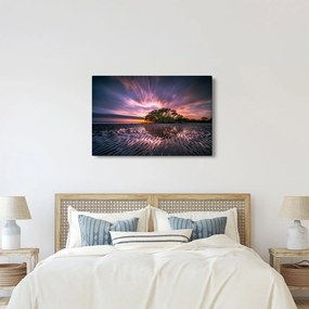 Obraz pláže pri západe slnka (90x60 cm)
