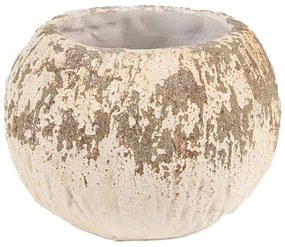 Béžovo-sivý antik baňatý kvetináč - Ø 18*13 cm