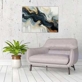 Sklenený obraz - Mramorovaná kresba (70x50 cm)