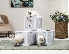 BAMA Modulárny prístrešok a preliezačka pre mačky QUBLO, farba hnedá