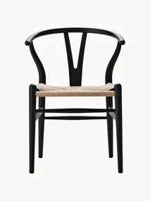 Drevená stolička's ručne tkanou sedacou plochou CH24 Wishbone Chair