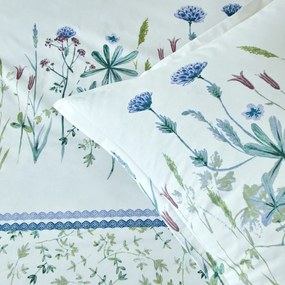 Bavlnená posteľná bielizeň Júlia, s potlačou "herbár" (*) Súprava obliečok na vankúš (70x90) a na prikrývku (140x200) je v klasických rozmeroch a bez chlopne na zasunutie pod matrac.