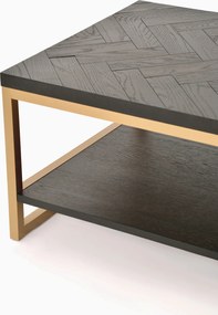 Konferenčný stolík Seville 120 cm z masívu čierny/zlatý