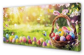 Obraz na plátne Basket vajcia kvetina lúka 125x50 cm