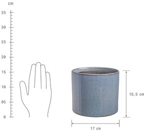 GLAZE Glazovaný kvetináč 17 cm - olivová