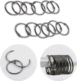 Matne čierne krúžky k sprchovému závesu v súprave 12 ks Ringo Small – Spirella