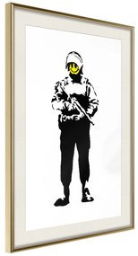 Artgeist Plagát - Smiling Policeman [Poster] Veľkosť: 20x30, Verzia: Zlatý rám s passe-partout