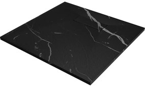 Mexen Hugo, štvorcová sprchová vanička SMC 80 x 80 cm, čierny kameň, 42758080