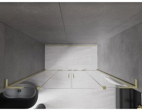 Mexen Velar L Duo, posuvné sprchové dvere do otvoru 170 cm, 8mm číre sklo, zlatá matná, 871-170-003-02-55