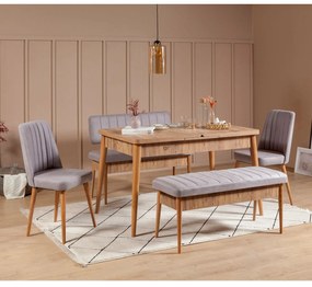 Jedálenský set Vina 5D borovica atlantská/šedá