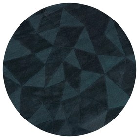Zelenomodrý ručne tkaný vlnený okrúhly koberec ø 160 cm Shard Teal – Flair Rugs