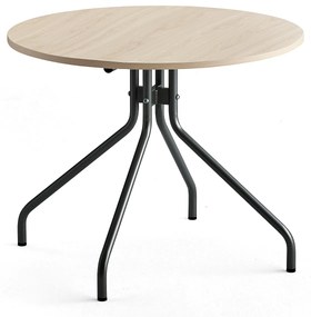 Stôl AROUND, Ø 900 mm, breza, antracit