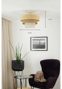 Brilagi -Prisadený luster CEDAR LUNETA 1xE27/15W/230V pr. 45 ratan/hnedá/krémová