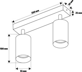Brilagi - Bodové svietidlo SELE 2xGU10/30W/230V biela/dubový dekor