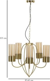 Závesný luster Versailles 60 cm zlatý II