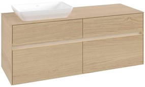 VILLEROY &amp; BOCH Collaro závesná skrinka pod umývadlo na dosku (umývadlo vľavo), 4 zásuvky, s LED osvetlením, 1400 x 500 x 548 mm, Nordic Oak, C117B0VJ