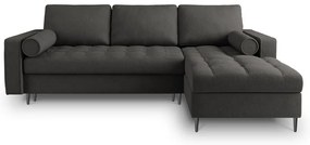 Tmavosivá rozkladacia rohová pohovka Milo Casa Santo, pravý roh