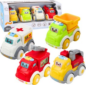 LEAN Toys Súprava mestských autíčok pre batoľatá, pohon, pohyblivé časti, svetlá, zvuky