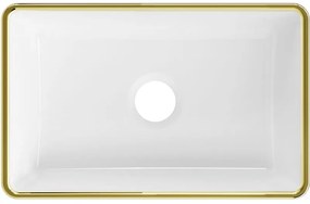 Mexen Nadia, umývadlo na dosku 365x235x120 mm, biela-zlatý okraj, 21613605