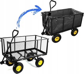 Garden Line XL DVOJFUNKČNÝ ZÁHRADNÝ VOZÍK – ČIERNY S PLACHTOU