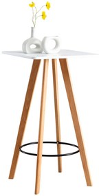 Barový stôl Mijas natura, hranatý ~ v105 x 60 x 60 cm - Biela
