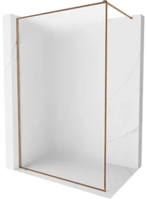 Mexen Kioto-F, sprchová zástena s rámom 90 x 202 cm, 8 mm sklo námraza, profil ružové zlato, 800-090-104-60-30
