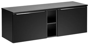 Závěsná skříňka pod umyvadlo SantaFe s deskou 140 cm černá