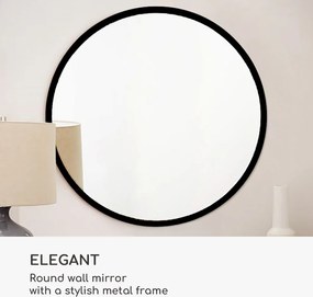 Casa Chic Fournier Nástenné zrkadlo s kovovým rámom okrúhle Ø 80 cm