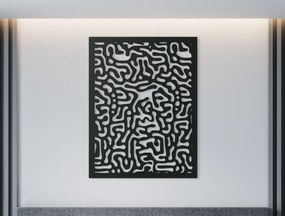 drevko Minimalistický obraz Labyrint Rozmer obrazu: 42,5 x 32,5 cm, Farba dekorácie: Čierna