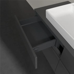 VILLEROY &amp; BOCH Collaro závesná skrinka pod umývadlo na dosku (umývadlo v strede), 4 zásuvky, 1200 x 500 x 548 mm, Glossy Grey, C08700FP