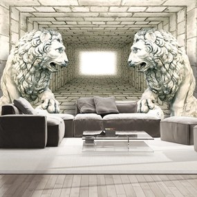 Artgeist Fototapeta - Chamber of lions Veľkosť: 98x70, Verzia: Samolepiaca