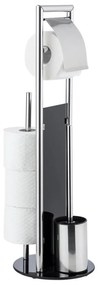 WENKO 24075800 - WC súprava RAVINA 20x707 cm nerez/strieborná/čierna