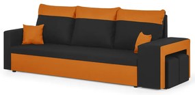 Trojmiestna pohovka s funkciou spania NEVADA Čierna/oranžová