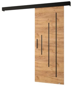 Posuvné dvere 80 cm Slavdro 3 (craft zlatý + čierna matná). Akcia -81%. Vlastná spoľahlivá doprava až k Vám domov. 1108846