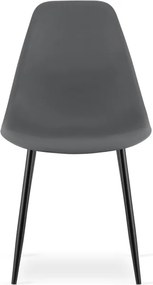 Set dvoch jedálenských stoličiek WAT tmavosivý - čierne nohy (2 ks)