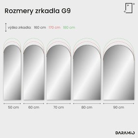 Polkruhové zrkadlo s LED osvetlením G9
