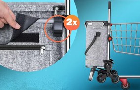 Monzana Nákupná taška na kolieskach do schodov COMFORT,50l, šedá