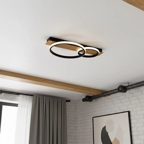 Stropné LED svietidlo Rowena, 2x LED 14w, 4000k, b/imitácia dreva