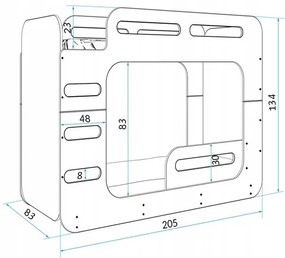 BMS Group Dvojlôžková poschodová posteľ Max 2 200x80cm biela + matrace + rošty ZADARMO