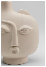 Béžová keramická ručne maľovaná váza Spherical Face – Kare Design